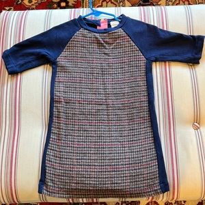 J.crew crewcuts mixed media tweed/sweatshirt dress